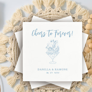 Lustiges einfaches Prost auf das Hochzeitsskript f Serviette