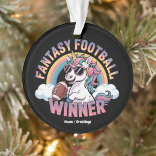 Lustiges Einhorn Fantasy Football Gewinner 2025 St Ornament