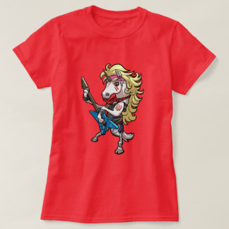 Lustiges Einhorn Glam Metal Hard Rock Gitarre Cart T-Shirt