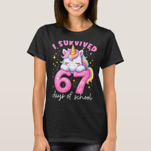 Lustiges Einhorn Ich habe 67 Schultage überlebt Me T-Shirt