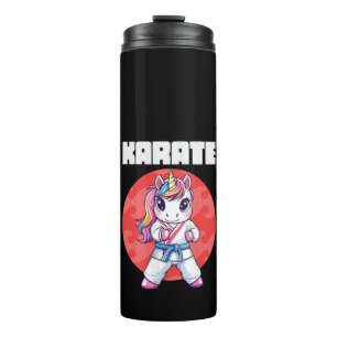 Lustiges Einhorn Karate Mädchen Karate Frauen Mart Thermosbecher