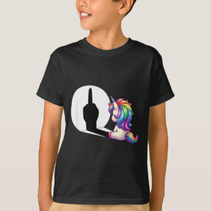 Lustiges Einhorn mit Mittelfinger Morgenmuffel T-Shirt