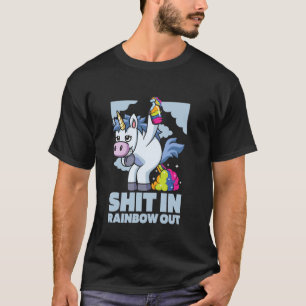 Lustiges Einhorn Mythisches Pferd - Tier Regenboge T-Shirt