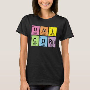 Lustiges Einhorn-Regenbogen-Periodensystem der T-Shirt
