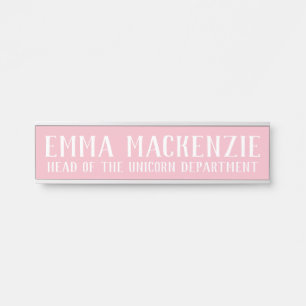 Lustiges Einhorn Rosa Hängende Türschild Namenssch