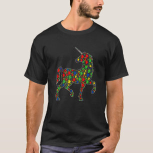 Lustiges Einhorn Tiere Puzzle Autism Awareness T-Shirt
