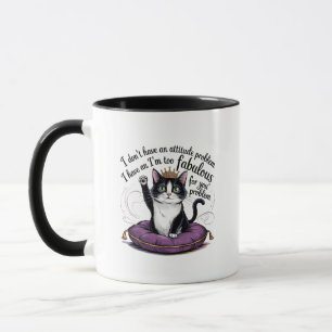 Lustiges Einstellungsproblem Sarkasmus Katze Tasse