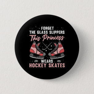 Lustiges Eishockey-Design für Mädchen Frauen Eisho Button