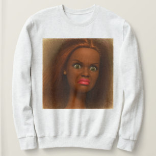 Lustiges ekelhaftes Puppen-Gesicht-Meme Brune Haut Sweatshirt