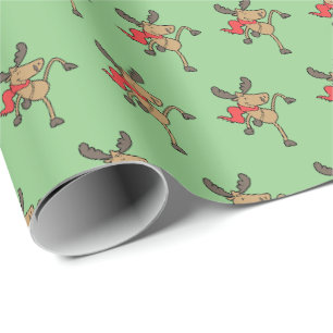 Lustiges Elch-Weihnachts-Geschenkpapier Geschenkpapier