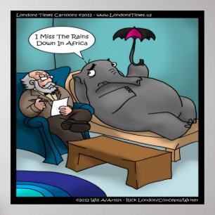 Lustiges Elefant-in-Therapie-Poster Poster