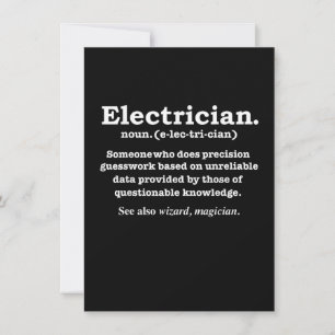 Lustiges Elektriker-Definitionsgeschenk zur Gradui Mitteilungskarte