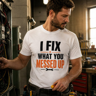 Lustiges Elektriker-Shirt Ich repariere, was du ka T-Shirt