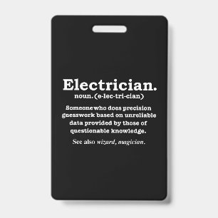 Lustiges Elektrikerdefinitionsgeschenk zur Graduie Ausweis
