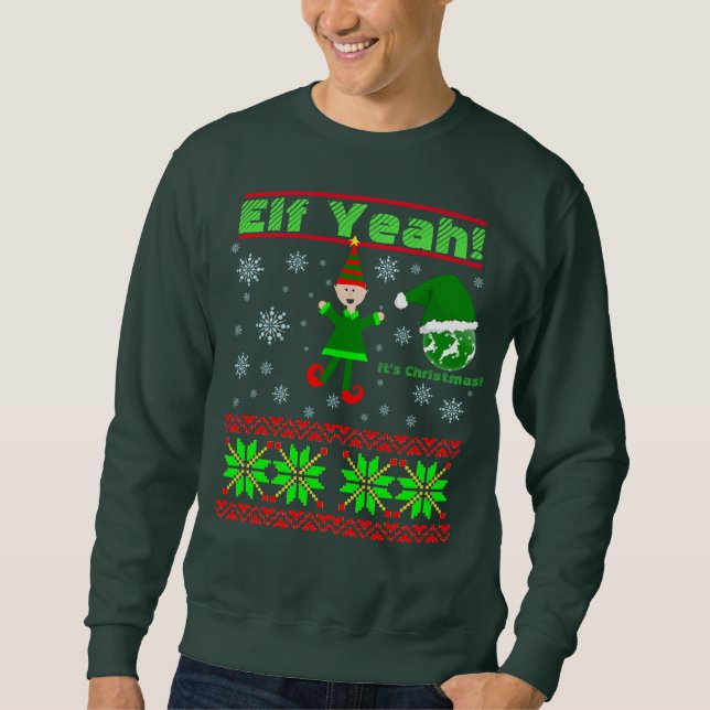 Lustiges Elf-ja Weihnachten Sweatshirt (Vorderseite)