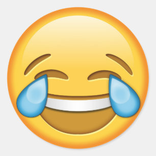 Lustiges emoji glatter runder Aufkleber