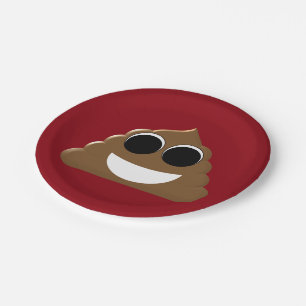 Lustiges Emoji Poo Pappteller