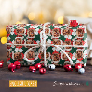 Lustiges Englisch Cocker Weihnachtsmuster Geschenkpapier