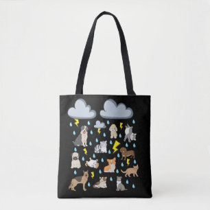 Lustiges englisches Idiom Es regnet Katzen und Hun Tasche