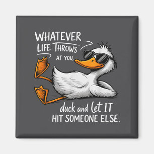 Lustiges Enten-Shirt mit lustigem Zitat, Grafik-T- Magnet