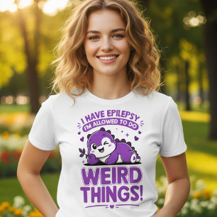 Lustiges Epilepsie-Bewusstseinsgeschenk für Drache T-Shirt