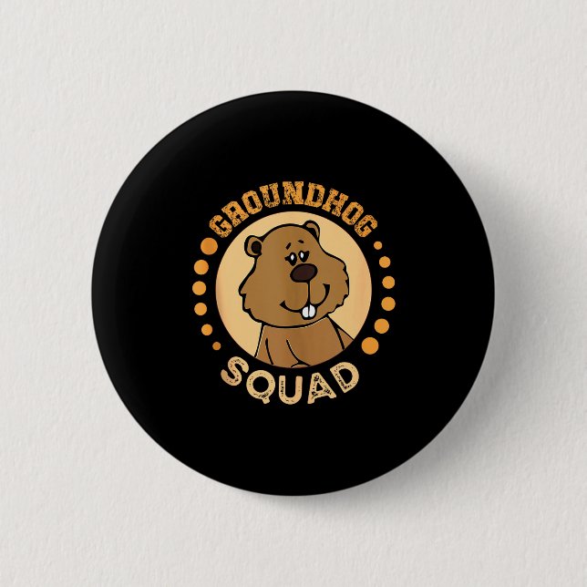 Lustiges Erdhörnchen-Squad-Design Froher Erdhörnch Button (Vorderseite)