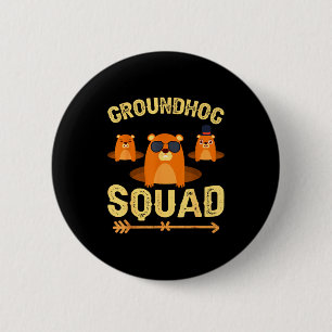 Lustiges Erdhörnchen-Squad-Shirt Froher Erdhörnche Button
