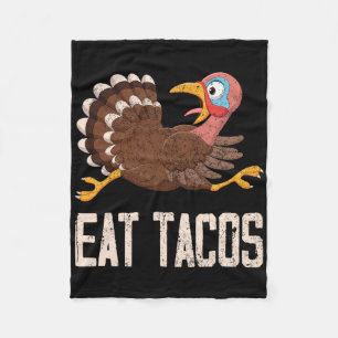 Lustiges Erntedankfest Truthahn isst Tacos Fleecedecke