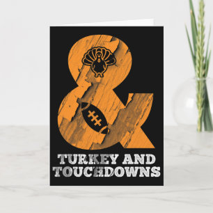 Lustiges Erntedankfest Truthahn und Touchdowns Foo Karte