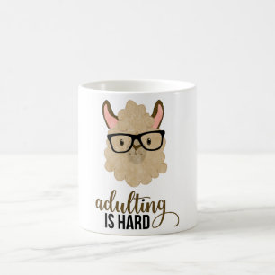 Lustiges Erwachsenwerden ist hart Hipster Lama Kaffeetasse
