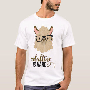 Lustiges Erwachsenwerden ist hart Hipster Lama T-Shirt