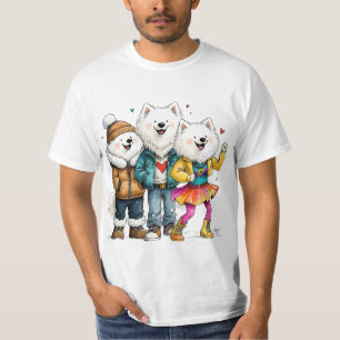 Lustiges Eskimohund-Shirt Cute Dog Trio Tee