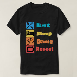 Lustiges "Essen Schlafen Spielen Wiederholen" Game T-Shirt