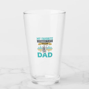 Lustiges Euphonium Papa Vintage Musik Design_1 Glas
