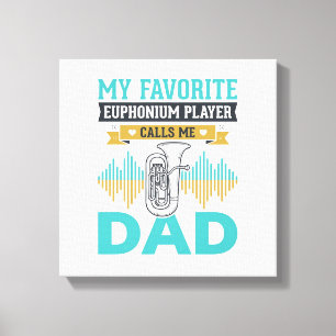 Lustiges Euphonium Papa Vintage Musik Design_1 Leinwanddruck