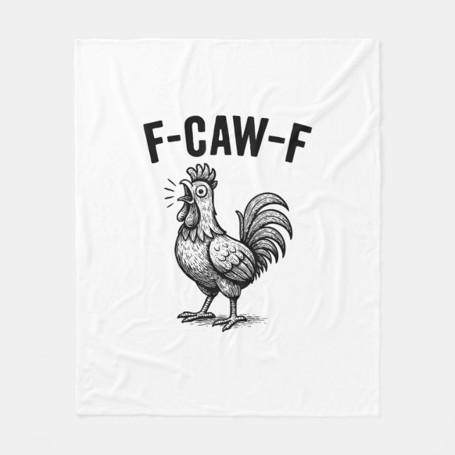 Lustiges F-Caw-F Huhn Grafik Sarkastischer Vogel Fleecedecke (Vorderseite)