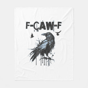 Lustiges F-Caw-F Krähe Grunge Humor Grafik Fleecedecke