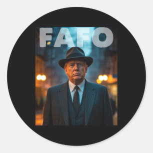 Lustiges Fafo Trump Foto Vintage 2025 Runder Aufkleber