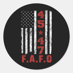 Lustiges Fafo Trump-Shirt Präsident 47 Trump Fafo  Runder Aufkleber