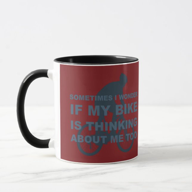 Lustiges Fahrrad, das auch an mich Zitat-blaues Tasse (Links)