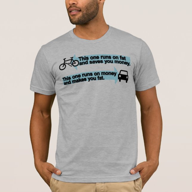 Lustiges Fahrrad gegen Auto-T - Shirt (Vorderseite)