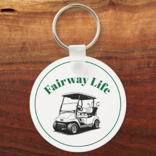 Lustiges Fairway-Leben Golfwagen-Schlüssel Schlüsselanhänger