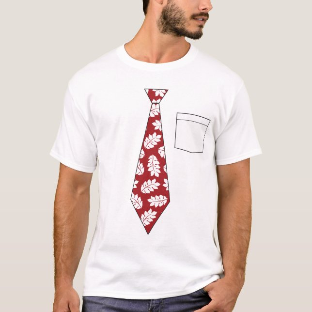 Lustiges Fake-rotes tropisches Krawatten-Shirt T-Shirt (Vorderseite)