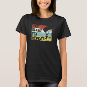 Lustiges Fallschirmspringen Essen Schlafen Fliegen T-Shirt