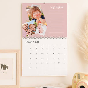 Lustiges Familienfoto-Collage-Sch scrapbook-Erinne Kalender