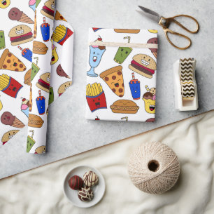 Lustiges Fast-Food-Verpackungspapier Geschenkpapier