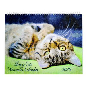 Lustiges faules schlafendes Katzen-Geschenk für Ka Kalender
