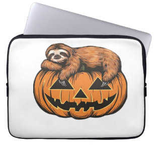 Lustiges Faultier auf Halloween-Kürbis Essential T Laptopschutzhülle
