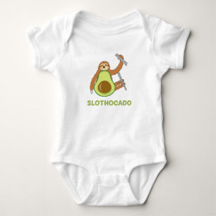 Lustiges Faultier Avocado Baby Strampler