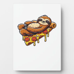Lustiges Faultier, das Pizza isst, Kawaii-Tierlieb Fotoplatte